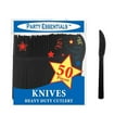 thumbnail image 1 of 1 - Party Essentials Black Medium Weight Plastic Knives – 50 Ct., 1 of 1