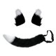 thumbnail image 1 of Kit de accesorios para cosplay con orejas y cola de zorro, pinzas para el cabello, orejas de peluche suave, imitación de disfraces de zorro. Negro Blanco1, 1 of 2