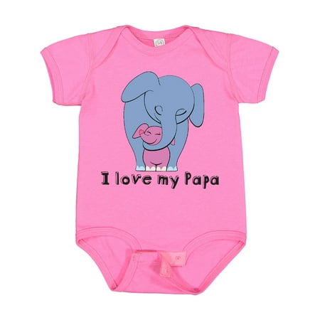 

Inktastic I Love My Papa Elephant Blue Pink Gift Baby Girl Bodysuit