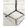 thumbnail image 5 of Unique Loom Matrix Trellis Collection Area Rug - Tile (7' Round White/Gray), 5 of 12