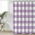 thumbnail image 5 of Lavender Purple Shower Curtain, 48" x 72", Buffalo Plaid Waterproof Bathroom Curtain Washable Shower Curtain Set with 12 Hooks, 5 of 6