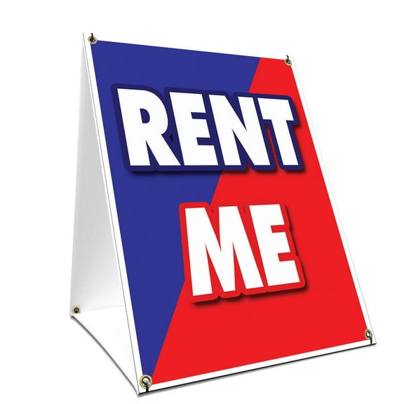 A-frame Sidewalk Rent Me Sign With Graphics On Each Side | 24" X 36" Print Size