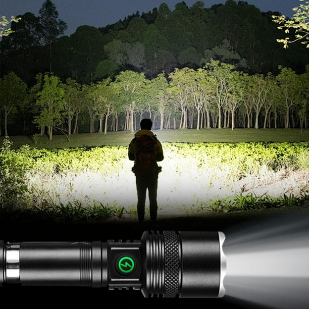Linterna portátil, accesorio para coche para hombre, potente linterna de emergencia multifunción de largo alcance, linterna pequeña, luz LED súper flash, alto brillo, linterna con zoom magnético.