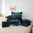 thumbnail image 4 of Erosebridal Modern Gaming Bed in a Bag King size, 3D Gamepad Bed Set, Neon Lightning Reversible Comforter Sets, Lightweight Bedroom Decoration, 7pcs, 4 of 6