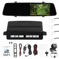 thumbnail image 1 of Riwcyla 1080P DVR Dash Camera with 4 Parking Sensor Reverse Radars Front & Rear Dual Camera Driving Recorder with 4.3 Inch Screen Support Night,Vision/Motion Detection/Collision Locking/Loop Recordi, 1 of 6