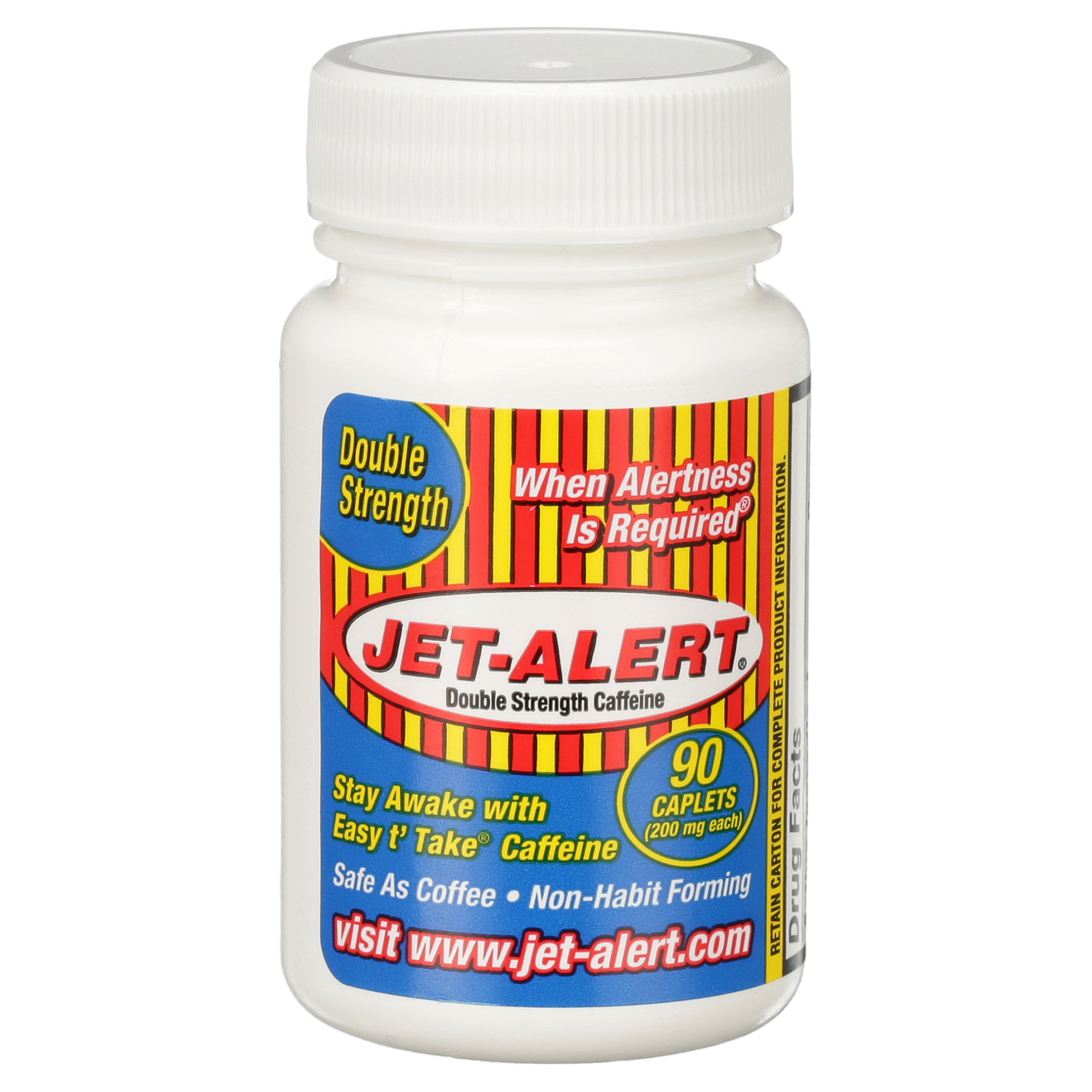 Jet-Alert Double Strength Caffeine 200 mg Caplets, 90 Ct - image 3 of 7
