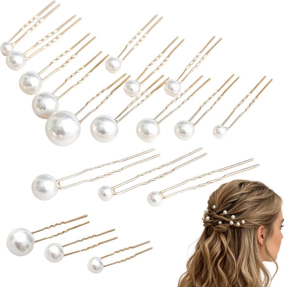 Imitation Pearl Hair Pins 18Pcs for Wedding Women Brides Bridesmaids