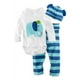 thumbnail image 2 of Newborn Toddler Baby Boys Girls Animal Print Romper Pants Hat Set Casual Outfit, 2 of 3