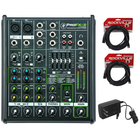 New Mackie PROFX4v2 4 Channel Compact Mixer w Effects PROFX4 V2 + (2) XLR (Best Two Channel Mixer)