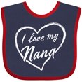 thumbnail image 3 of Inktastic I Love My Nana in White Chalk Heart Boys or Girls Baby Bib, 3 of 4