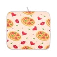thumbnail image 2 of Pizza Heart Pattern Drying Dish Mat Quick Drying Absorbent Soft Durable for Kitchen 16" x 18", 2 of 10