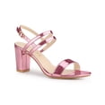 thumbnail image 1 of BLISSFUL STEP Women's Slingback Block Heel Ankle Strap Sandals Pink 7, 1 of 7