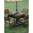 thumbnail image 4 of Outdoor Tablecloth with Umbrella Hole for Patio/Picnic/Party/Camping, Stained Glass Waterproof Table Cloth Square Cover Washable, Vintage Abstract Botanical Plant (54"x 54"), 4 of 8