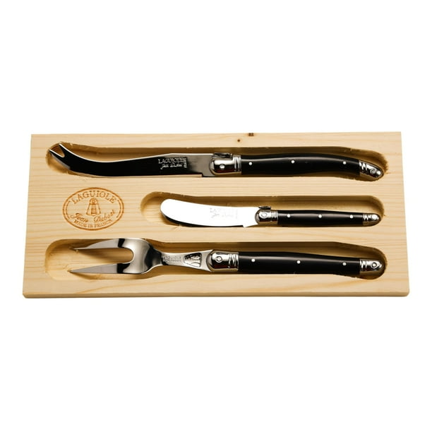 Set de quesos Jean Dubost Laguiole de 3 piezas con bandeja de madera