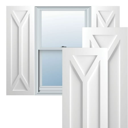 

Ekena Millwork 12 W x 71 H True Fit PVC San Carlos Mission Style Fixed Mount Shutters Unfinished (Per Pair - Hardware Not Included)