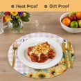 thumbnail image 4 of Sunflower Round 13 Inch Placemats Set of 4, Summer Botanical Yellow Floral Purple Plaid HeatResistant Non Slip Place Mats for Dining Table, Wipeable Braided Kitchen Table Mats for Housewarming, 4 of 9