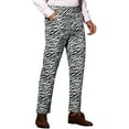 thumbnail image 4 of INSPIRE CHIC Men's Pants Leopard Animal Print Regular Fit Vintage Flat Front Pants 28 Black White, 4 of 5