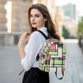 thumbnail image 6 of FORMRS Mini Backpack Purse for Women Travel Daypack Casual Shoulder Bag, Green Abstract Geometric, 6 of 7