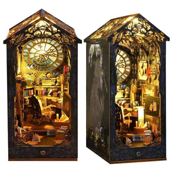 Kit de rincón para libros CRIOLPO, casa de muñecas, estantería para decoración artesanal