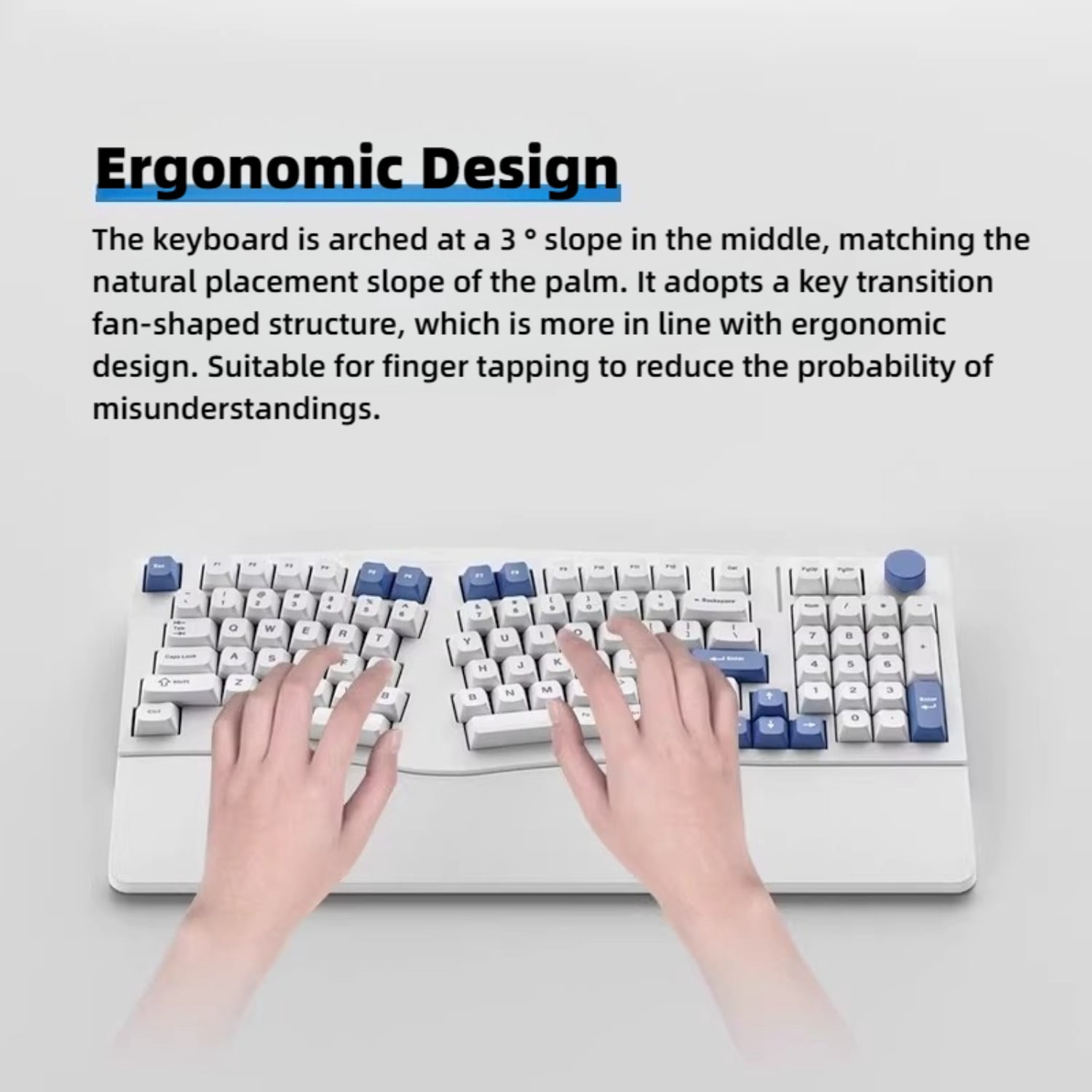 Alice98 Pro Mechanical Keyboard, 3° Typing Angle Ergonomic Design, Wireless Bluetooth/Wired Custom Keyboard with Alice Layout