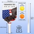 thumbnail image 4 of Pickleball Paddles Set Of 2, Fiberglass Surface, USA, Independence Day Print, 4 Balls & Bag, 4 of 5