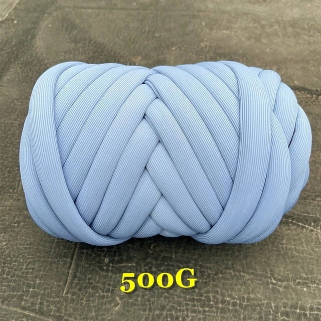 New Striped Core Spun Crochet Yarn Ice Silk Feeling Polyester Cotton Rope for Handbag Pet Nest Fashion Home Decoration