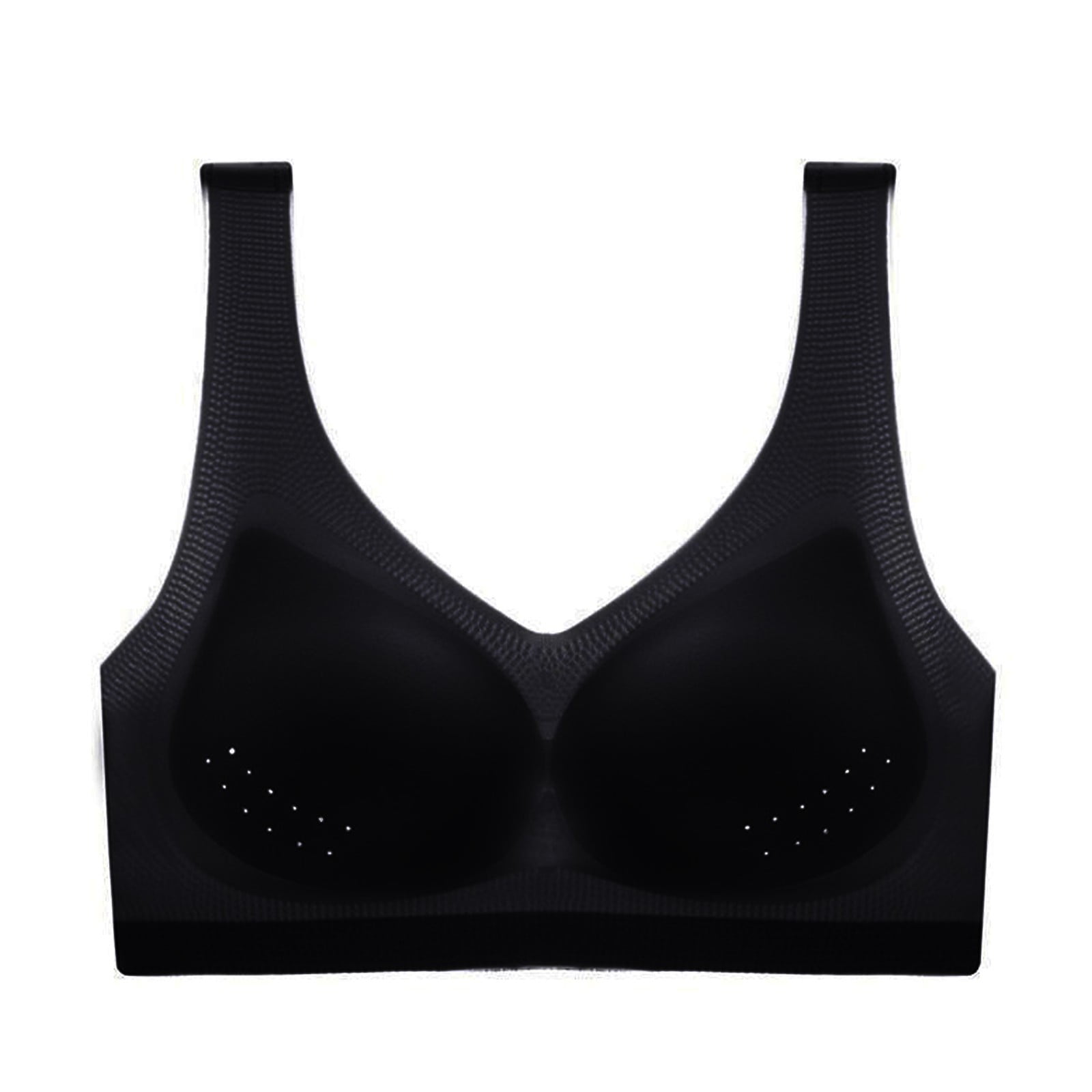 Mlqidk Women's Push Up Bra Full-Coverage Wirefree Bra, Adjustable Shoulder  Straps Bra for Everyday Wear,Black XL 