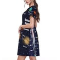thumbnail image 2 of Easygdp Solar System para Vestido Transpirable de Mujer, Vestido Suelto de Manga Corta con Pliegues y Bolsillos para el Verano, 2 of 6