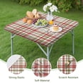 thumbnail image 4 of Multi Color Plaid Checkered Pattern Square Fitted Tablecloth with Elastic Edge,Square Table Cover,Washable Elastic Table Cover for Home Kitchen Party Decor 34"x34", 4 of 6