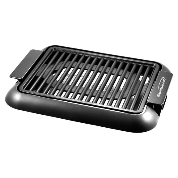 Brentwood 1,200-Watt Electric Smokeless Indoor Grill with Ceramic Non-Stick Surface, Black, TS-643BK