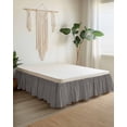 thumbnail image 2 of Black Striped Wrap Around Bed Skirts for California King Bed 18" Drop,Bed Skirt with Adjustable Elastic Belt Dust Ruffle Bed Valance for Bedroom Modern Simple Farmhouse Beige Vintage Bed Frame Cover, 2 of 7