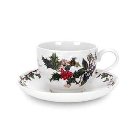 portmeirion holly & ivy tea cup and saucer (64820)