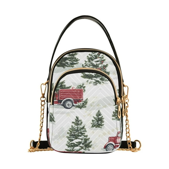 joogoo Women Christmas Tree on Truck Chain Crossbody Bags Shoulder Handbag Phone Purse