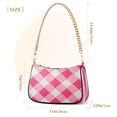 thumbnail image 3 of One Shoulder Chain Handbag 7.1x11x2.8in Women's Hobo Handbags Tote Handbags Shoulder Handbags Card Bag Cash Bag Key Bag Pink Check, 3 of 7