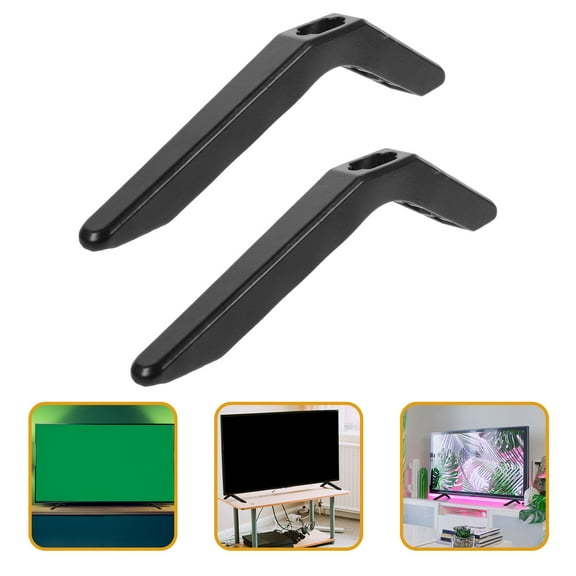 GOOHOCHY Universal Tv Stand TV Base Pedestal Sturdy Support 1 Set Black Plastic