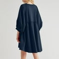 thumbnail image 3 of Lilgiuy Trendy Women's Casual Over Sized Sweatshirt Long Sleeve Dress Round-Neck Ladies Patchwork Mini Dresses Streetwear, 3 of 4