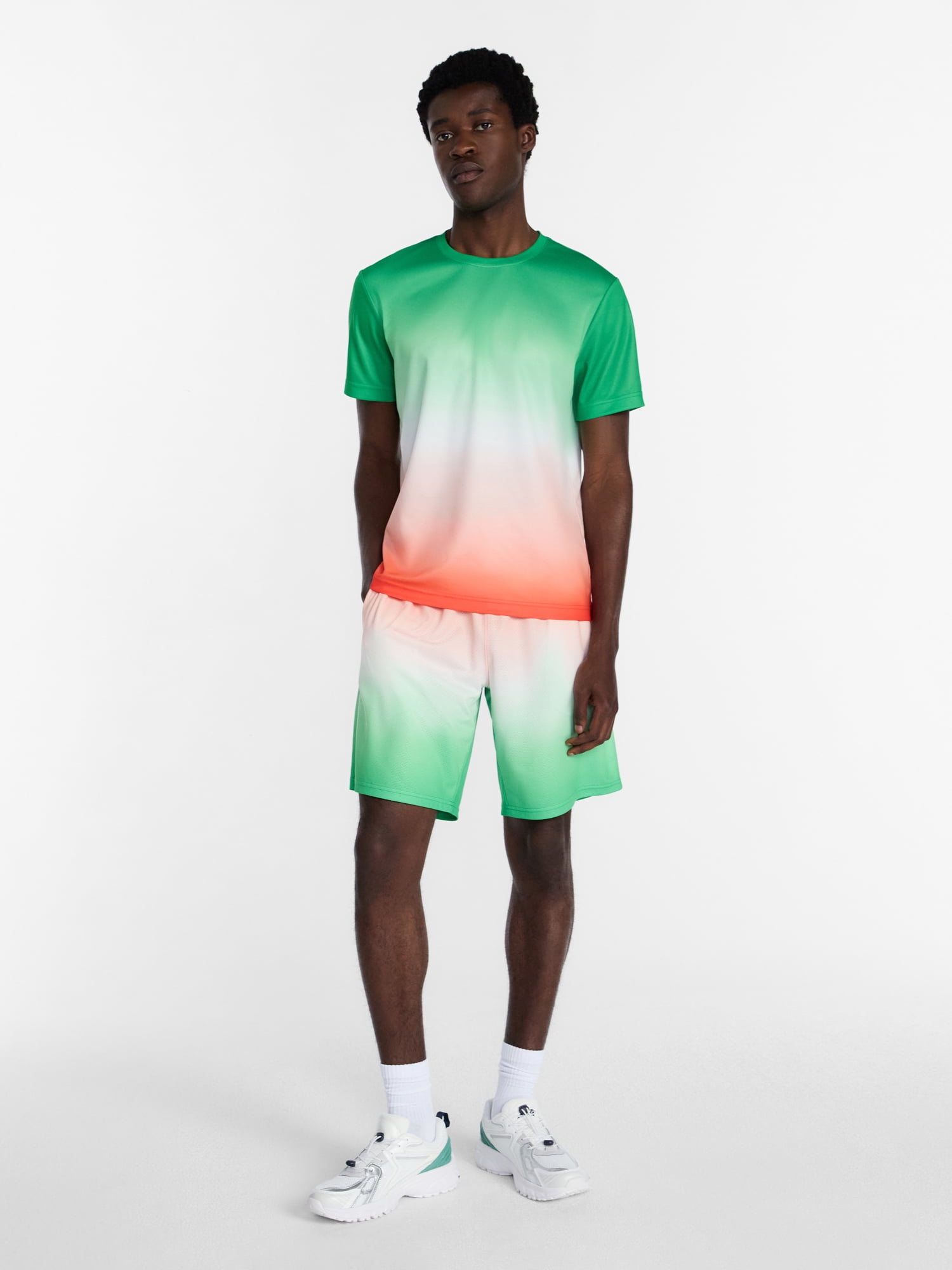 Athletic Works Men's and Big Men's Ombre Mesh Tee, Sizes XS-4XLT