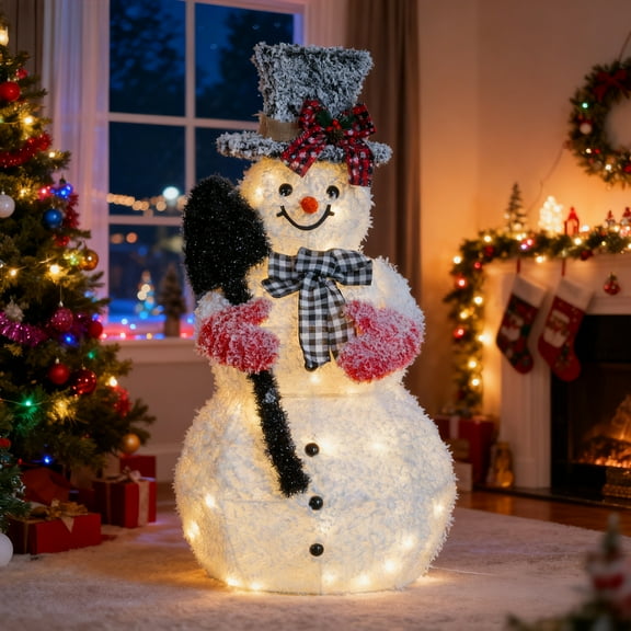 Ktaxon Snowman Christmas Lighted Snowman Outdoor Decoration 3ft for Holiday Lawn Garden Party