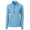 thumbnail image 2 of Women's Cutter & Buck Powder Blue Baltimore Ravens Adapt Eco Knit Stretch Recycled Half-Zip Top, 2 of 3