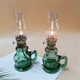 thumbnail image 3 of Vintage Oil Lamp For Indoor Use, Color Glass Kerosene Lamp With 5m Wicks,rustic Hurricane Lantern For Home Emergency,farmhouse Decor (blue), 3 of 3