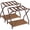 Bronz, variant on Foldable Metal Luggage Rack Set (2 pcs), Black, 2-Tier Suitcase Stand with Storage Shelf, Easy Assembly