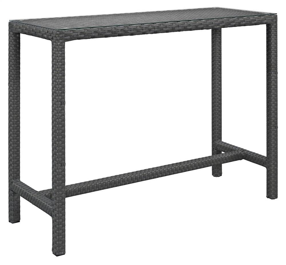 Modway Sojourn Wicker 51 in. Rectangular Patio Bar Table