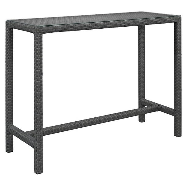 Modway Sojourn Wicker 51 in. Rectangular Patio Bar Table