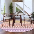 thumbnail image 5 of Purple Yellow Boho Washable Round Rug 6ft Area Rug for Living Room, Soft Large Non-Slip Circle Dining Room Rugs Ethnic Tribe Arrows Geometric Carpet for Bedroom Entryway Classroom Dorm, 5 of 9