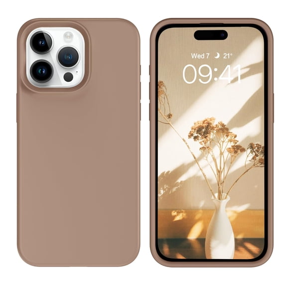 Funda para teléfono celular GUAGUA iPhone 15 Pro Max 6.7 pulgadas, silicona marrón