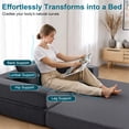thumbnail image 2 of Hommpa 50" Convertible Sofa Bed Foldable Couch Bed Folding Mattress Couch, Sleeper Sofa with Pillow with High Density Foam Filling, for Living Room for Holiday Festival Gift, Gray, Full, 2 of 12