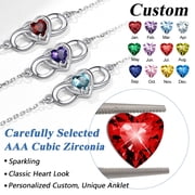 Silvora Women Heart Infinity Bracelet Synthetic Tourmaline Birthstone Sterling Silver Bracelet Birthday Gift for Mother Daughter - October