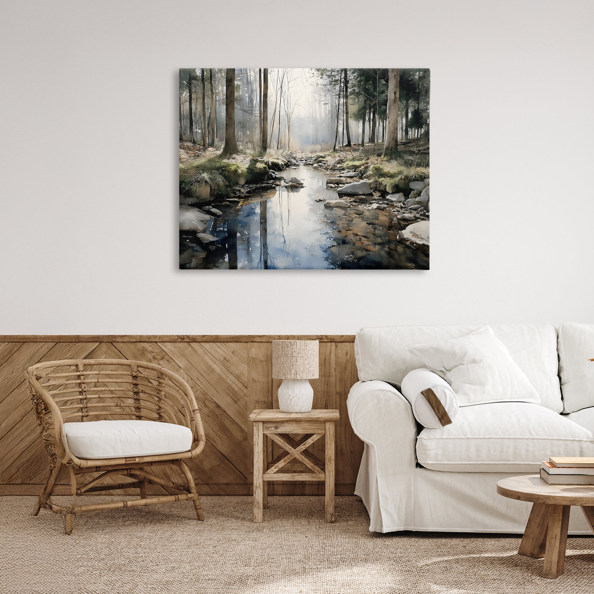 Stupell Industries Rock Creek in Morning Mist Canvas Wall Art, design by Franklyn Gregory