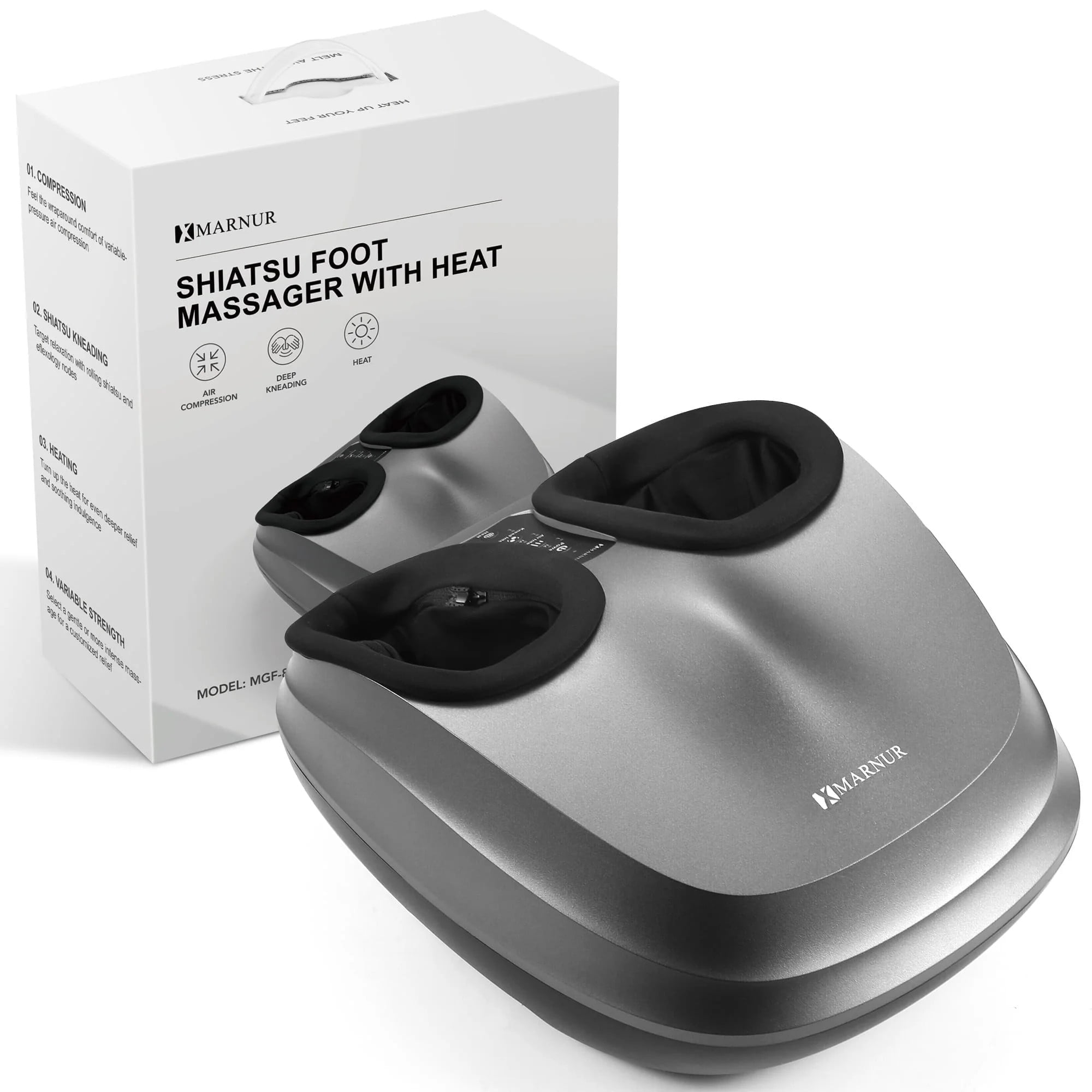 Shiatsu Foot Massager with Heat and Air Compression, Deep Kneading