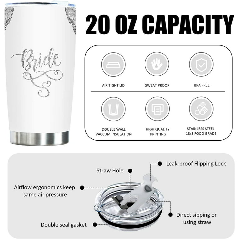 DHQH Bride To Be Gifts Box,Bridal Shower Engagement Gifts for Her,20 oz  Stainless Steel Tumblers Cup Bachelorette Gifts Wedding Gifts for